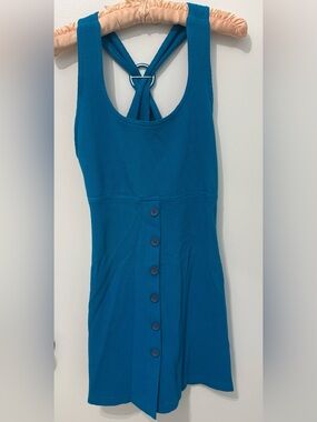 PG Collections Teal Knit Dress with Ring Back Detail